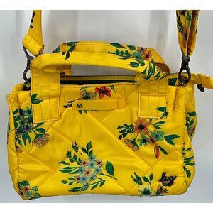 Lug Jitterbug Yellow Floral Quilted Crossbody Handbag